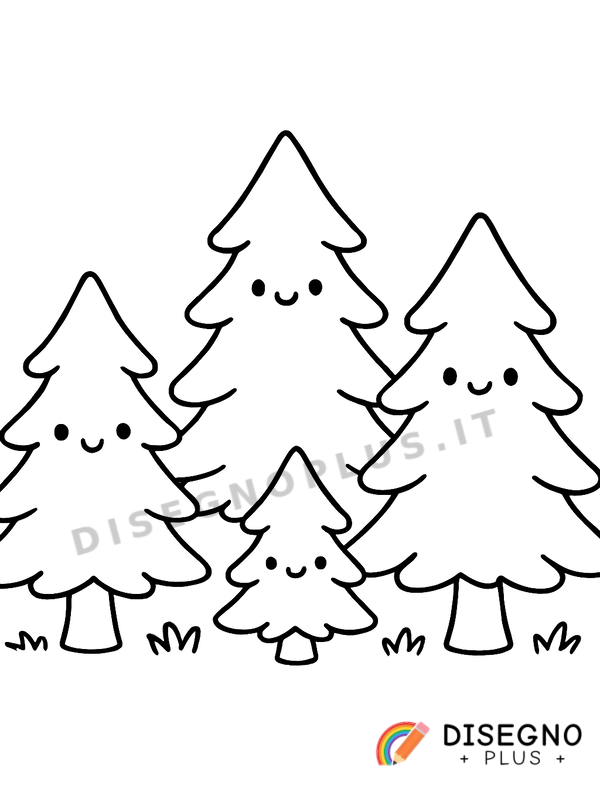 Disegno Abeti del bosco da colorare