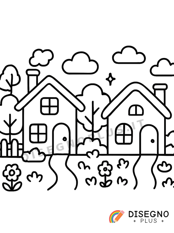 Disegno Case e abitazioni da colorare