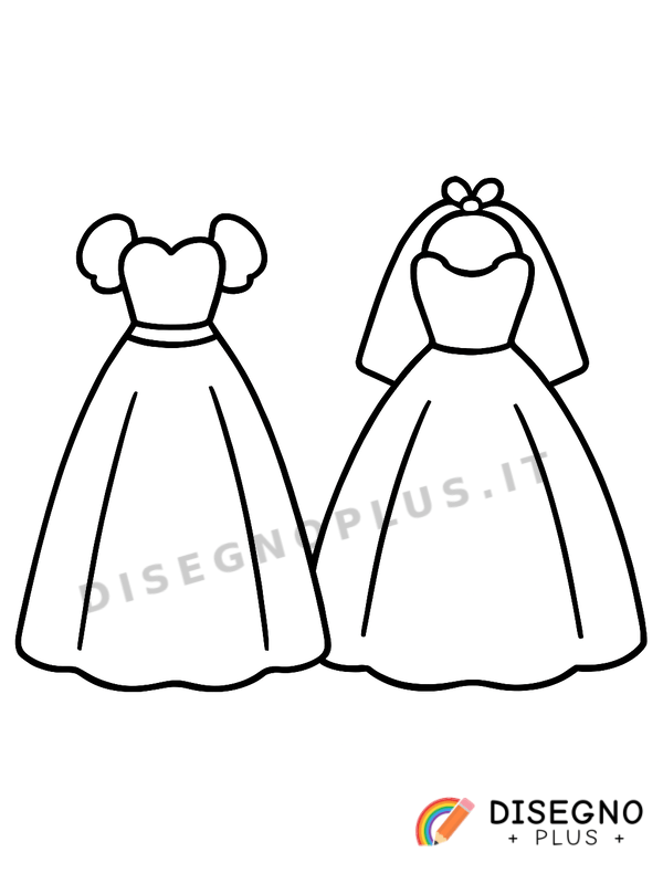 Disegno Abiti da matrimonio da colorare