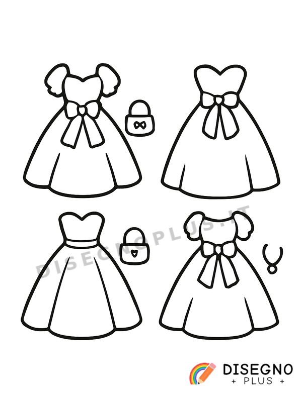 Disegno Abiti da sera da colorare