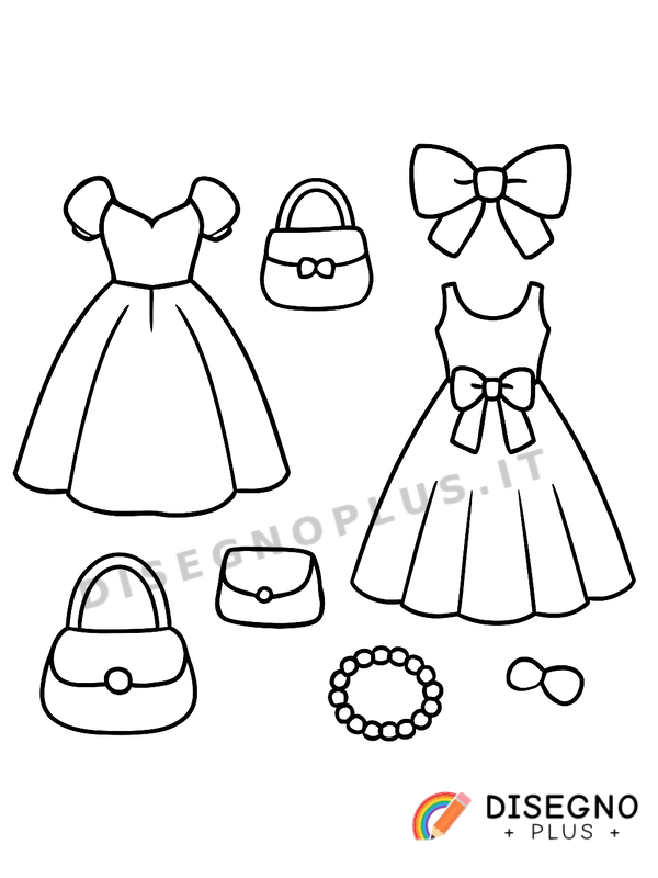 Disegno Abiti eleganti da colorare
