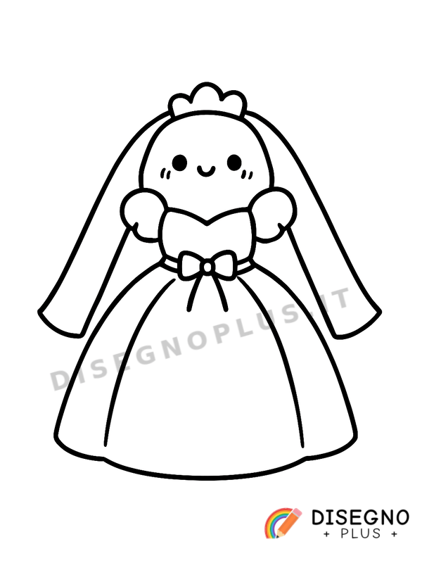 Disegno Abito da sposa da colorare
