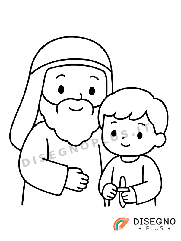 Disegno Abramo e Isacco sul monte   da stampare e colorare