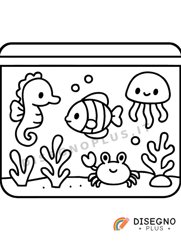 Disegno Acquario tropicale da colorare