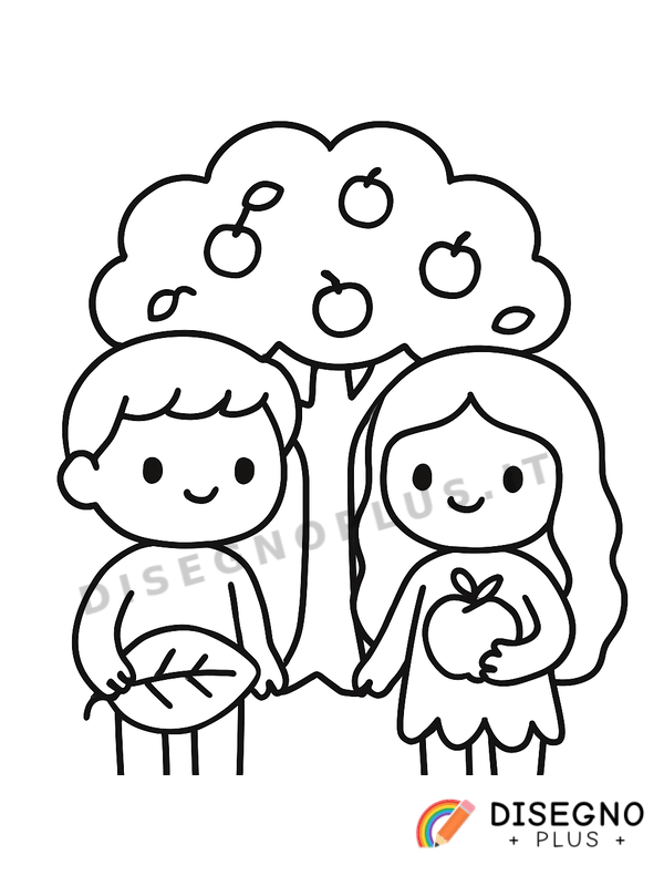 Disegno Adamo ed Eva da colorare