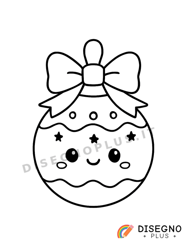 Disegno Addobbo natalizio con ghirlande e stelle   da stampare e colorare