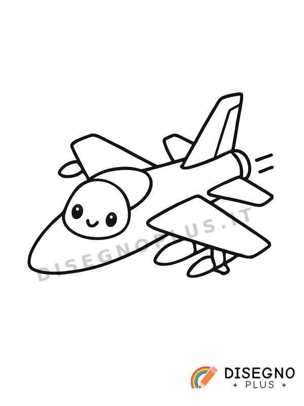 Disegno Aereo da caccia con ali a freccia   da stampare e colorare