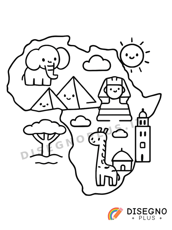 Disegno Africa da colorare