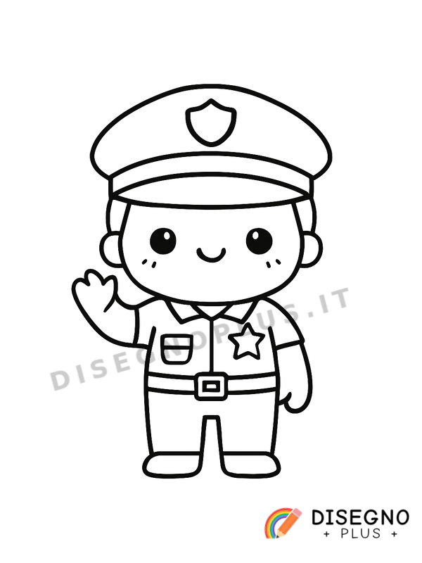 Disegno Agente di polizia da colorare