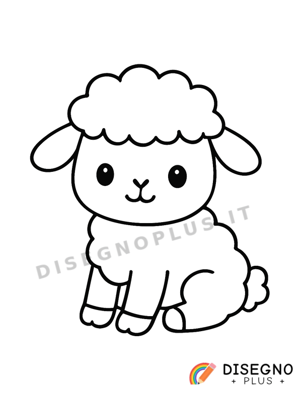 Disegno Agnellino da colorare