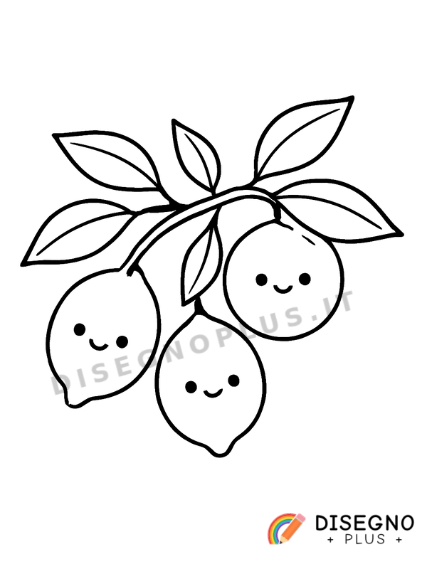 Disegno Agrumi sul ramo da colorare