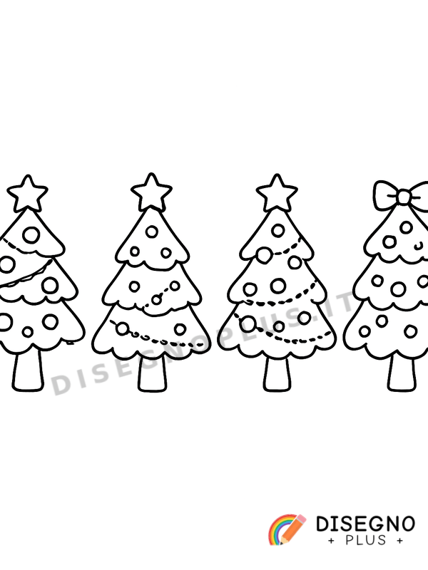 Disegno Alberi decorati da colorare