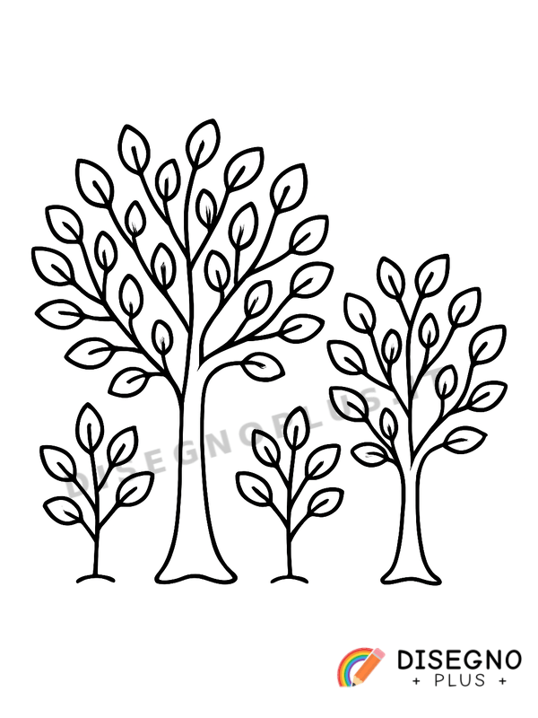 Disegno Alberi verdi in inverno da colorare