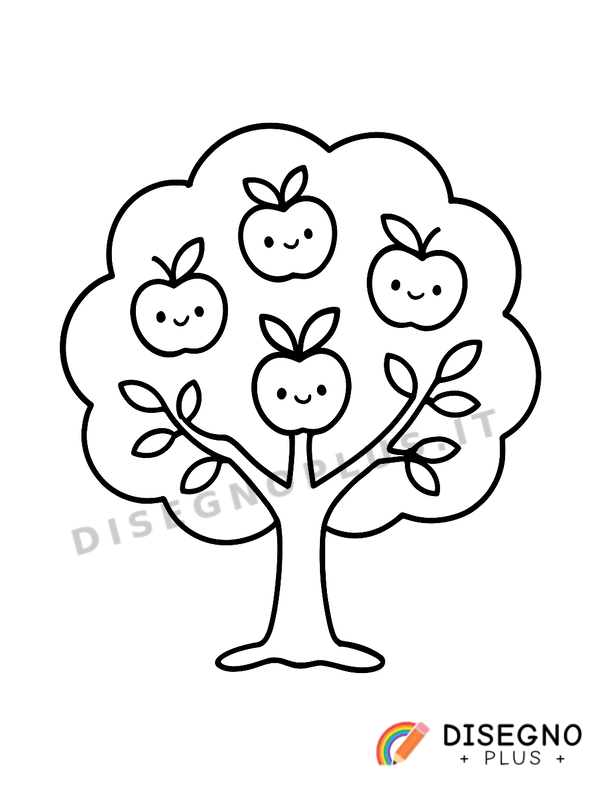 Disegno Albero da frutto da colorare