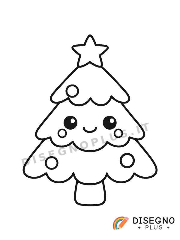 Disegno Albero di Natale con luci colorate   da stampare e colorare