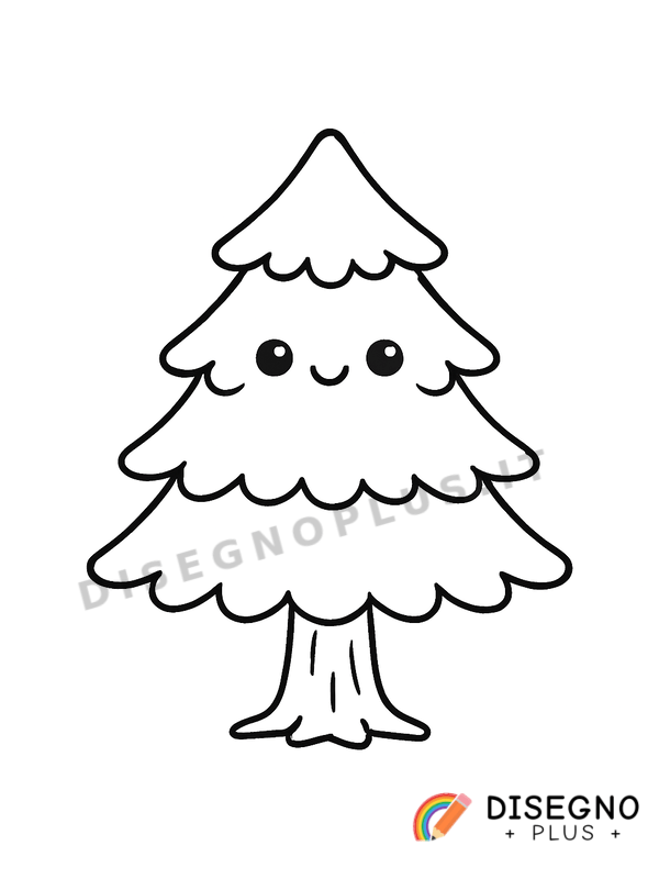 Disegno Albero sempreverde da colorare