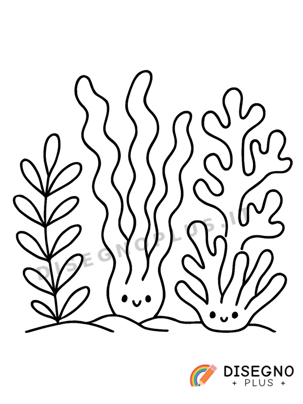 Disegno Alghe marine con tentacoli e onde   da stampare e colorare