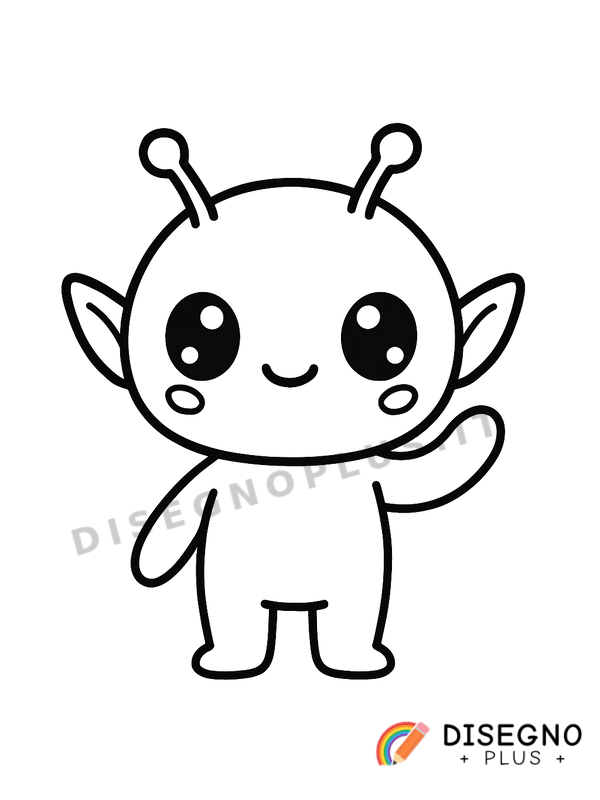 Disegno Alieno verde da colorare