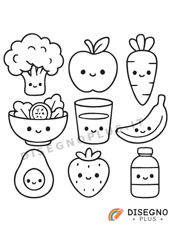 Disegno Alimenti salutari da colorare