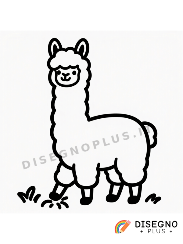 Disegno Alpaca che pascola da colorare