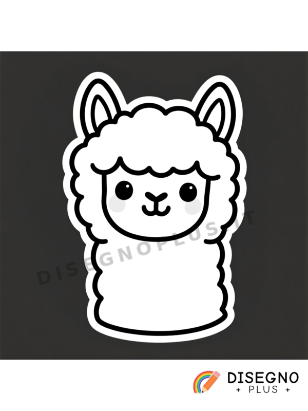 Disegno Alpaca simpatico con occhi grandi   da stampare e colorare