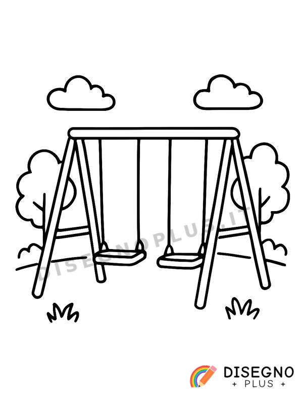Disegno Altalene al parco da colorare