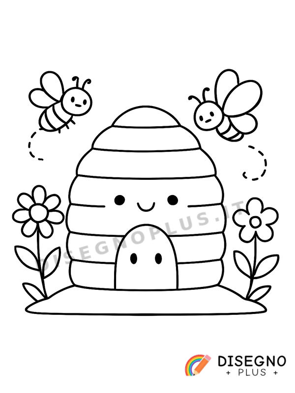 Disegno Alveari di legno da colorare