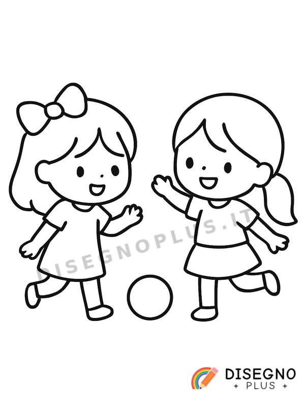 Disegno Amiche che giocano da colorare