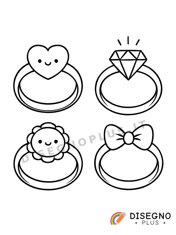 Disegno Anelli preziosi con pietre luccicanti   da stampare e colorare
