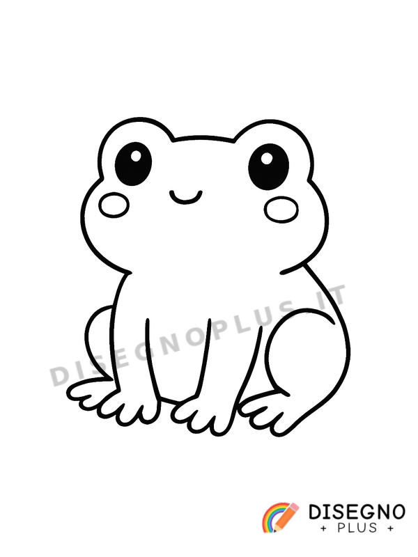 Disegno Anfibio come la rana con occhi grandi   da stampare e colorare