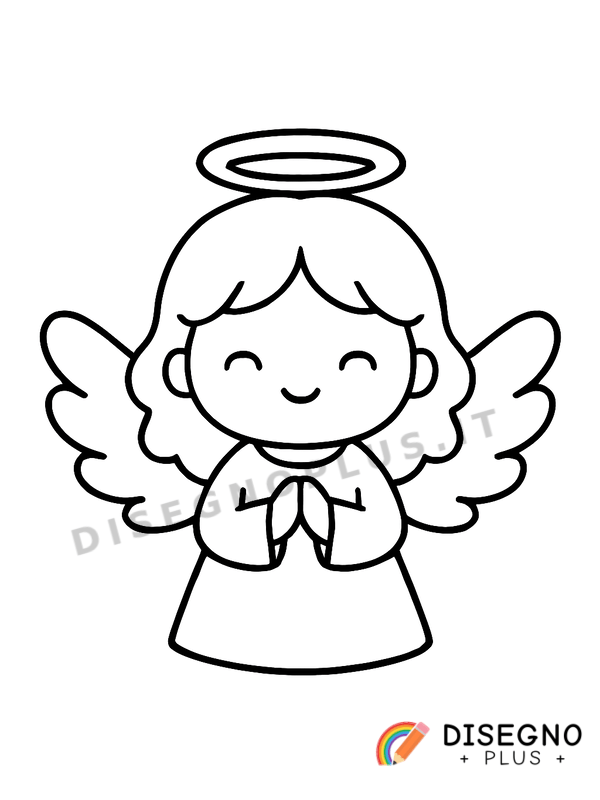 Disegno Angioletto con aureola da colorare