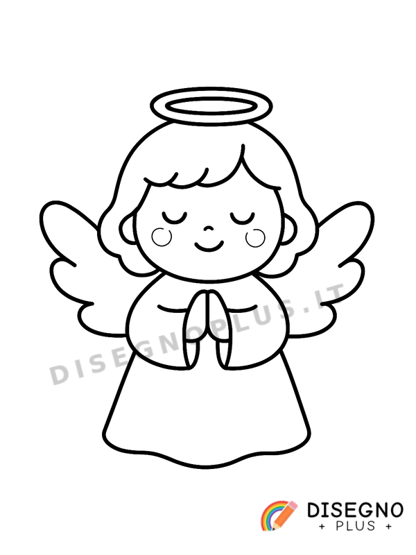 Disegno Angioletto di Natale da colorare