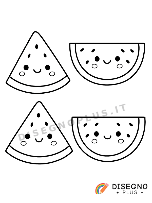 Disegno Angurie tagliate da colorare