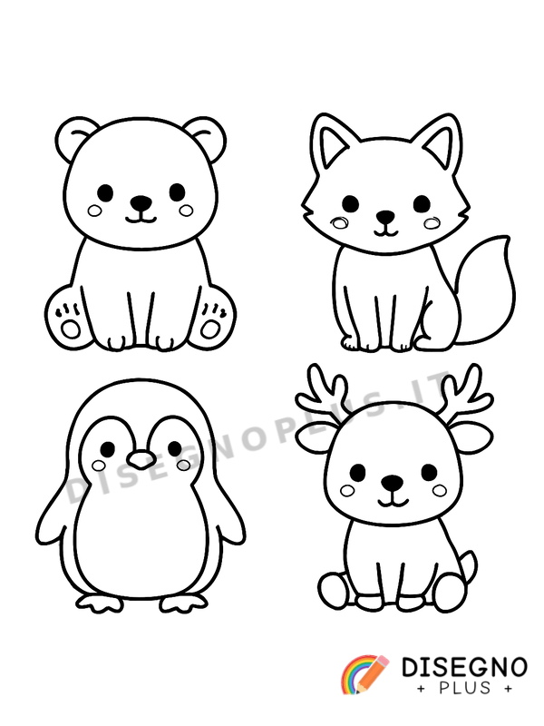 Disegno Animale del Polo Nord da colorare