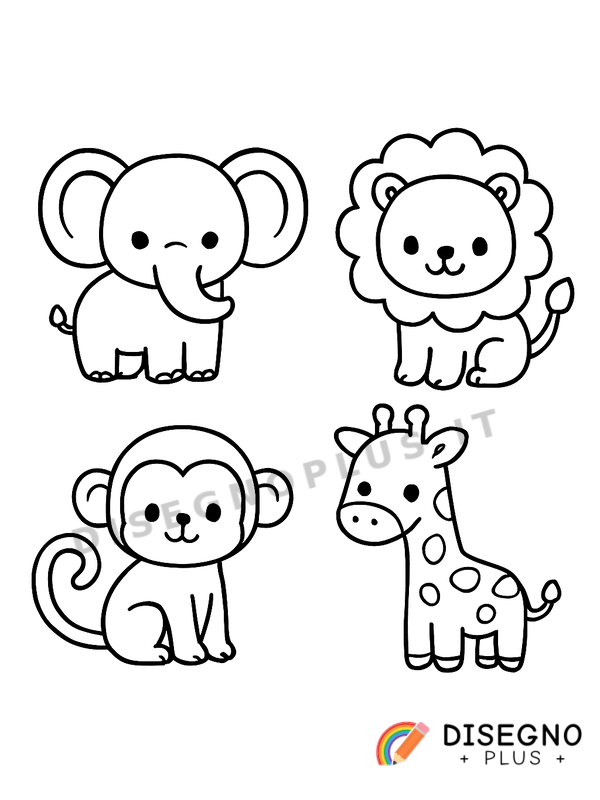 Disegno Animale della giungla feroce ma curioso   da stampare e colorare