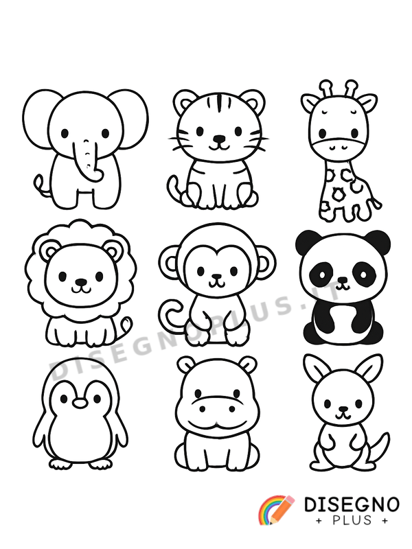 Disegno Animale dello zoo in gabbia con cartello   da stampare e colorare