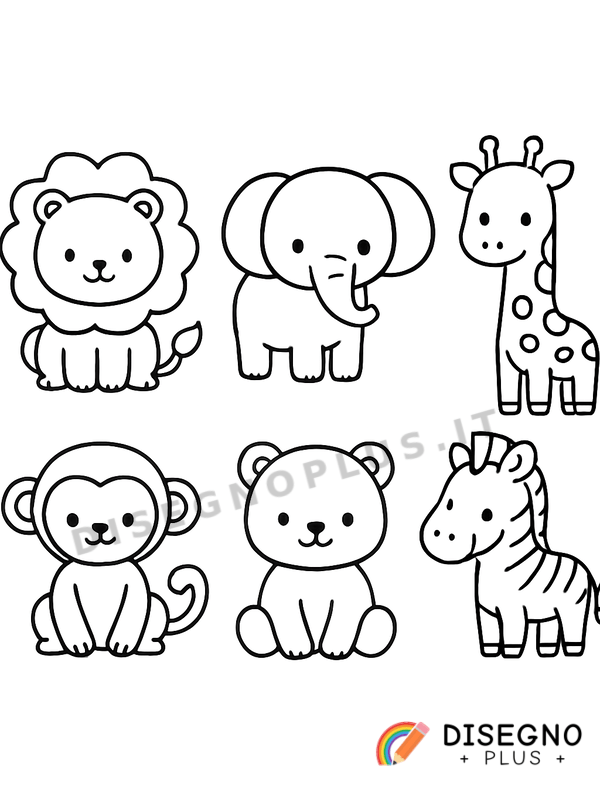 Disegno Animali selvatici allo zoo da colorare