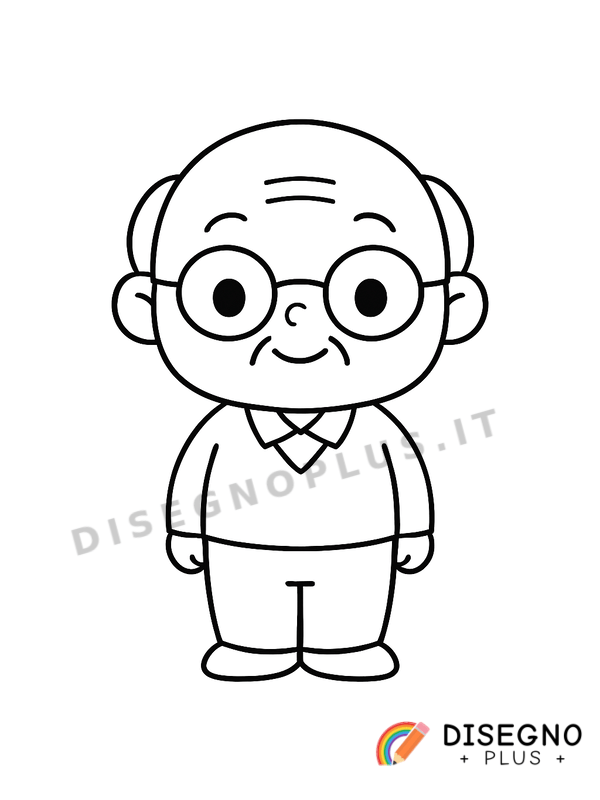 Disegno Anziano da colorare