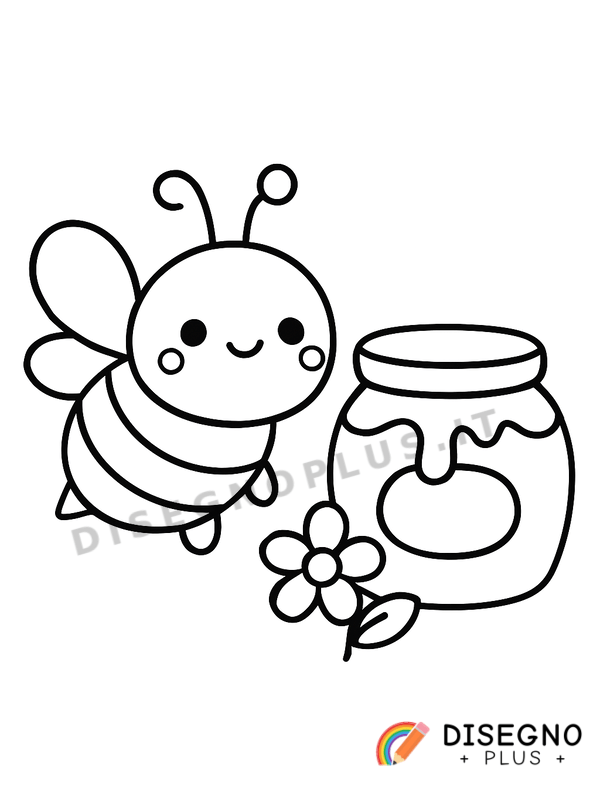 Disegno Ape e miele da colorare
