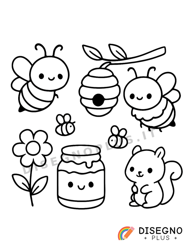 Disegno Apicoltura con arnie di legno e api laboriose   da stampare e colorare