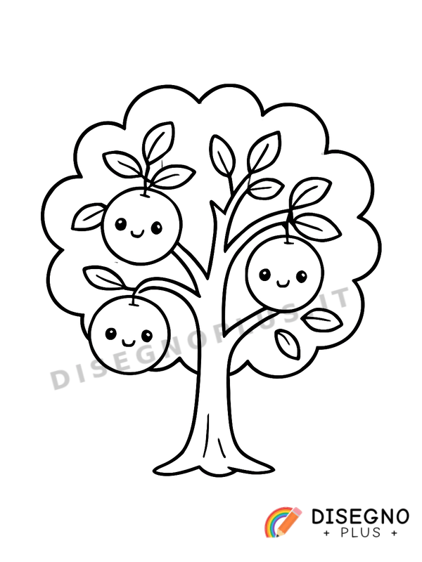 Disegno Arance sull’albero mature e dolci   da stampare e colorare