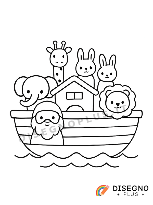 Disegno Arca di Noè da colorare