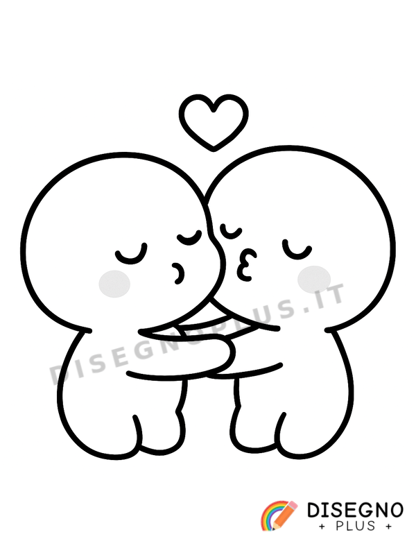 Disegno Baci affettuosi da colorare