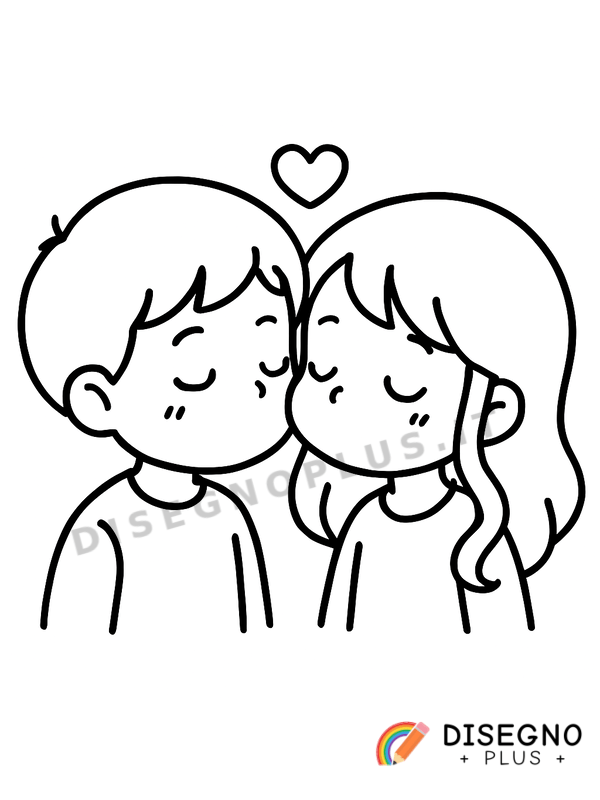 Disegno Bacio d’amore da colorare