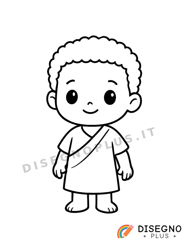 Disegno Bambino africano da colorare