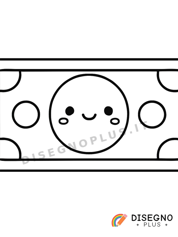 Disegno Banconota con ritratto e numeri   da stampare e colorare