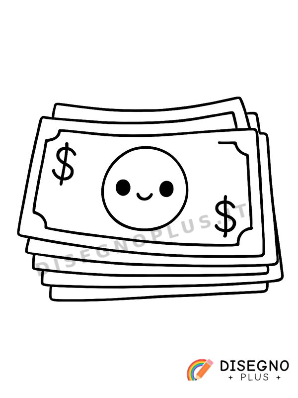 Disegno Banconote di carta con filigrana   da stampare e colorare
