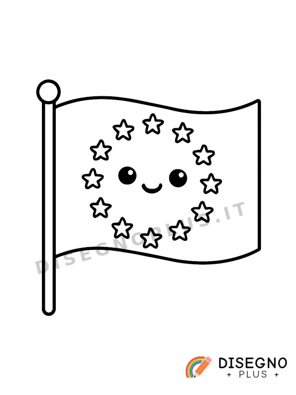 Disegno Bandiera europea da colorare