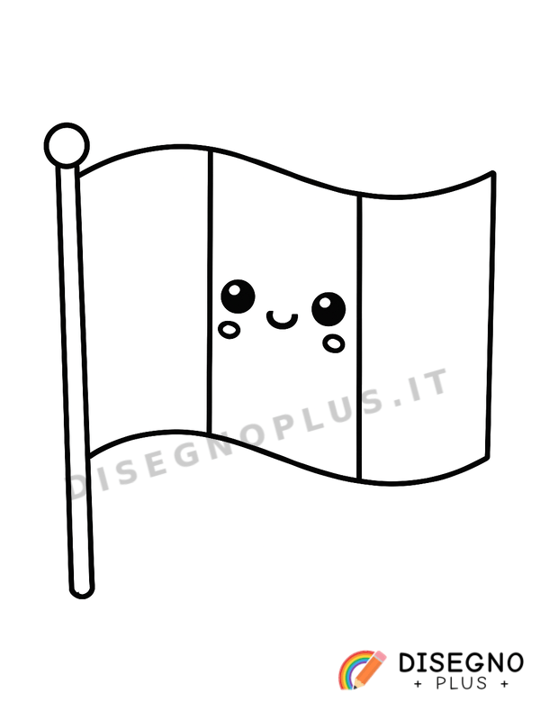 Disegno Bandiera italiana da colorare