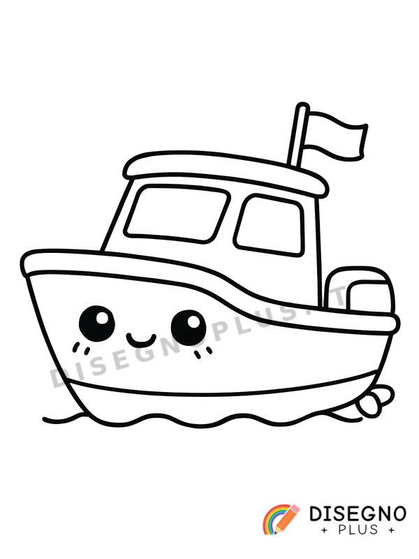 Disegno Barca a motore sul lago da stampare e colorare